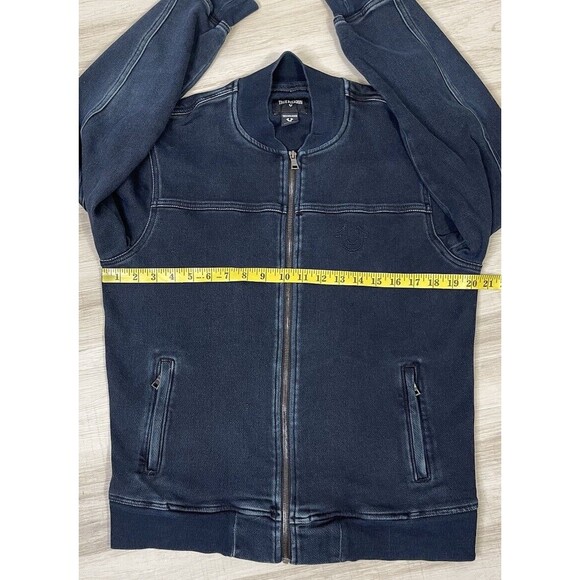 True Religion  Bomber Jacket Mens Blue Full Zip Long Sleeve Pockets. Size: L/G - Picture 3 of 6